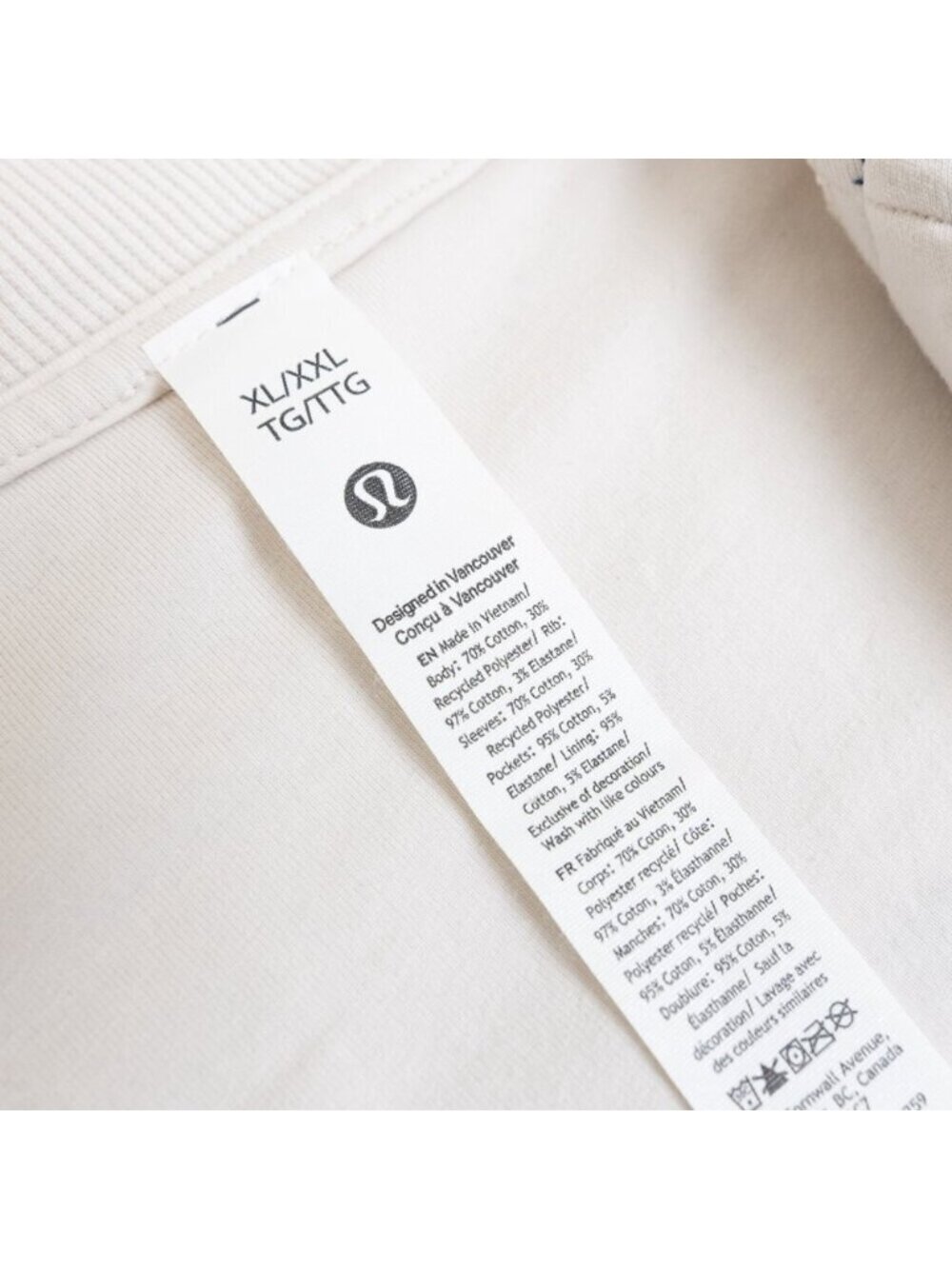 Lululemon Scuba Oversized Collegiate Jacket Graphic White Blue HK Exclusive XL - Picture 6 of 14